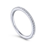 Gabriel & Co. 14k White Gold Contemporary Curved Wedding Band photo 3