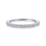 Gabriel & Co. 14k White Gold Contemporary Curved Wedding Band photo