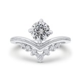 Shah Luxury 14K White Gold Round Cut Diamond Engagement Ring (Semi-Mount) photo
