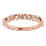 14K Rose .08 CTW Heart Diamond Anniversary Band photo 3