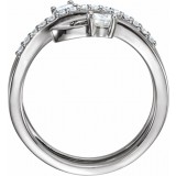 14K White 1/3 CTW Diamond Freeform Ring photo 2