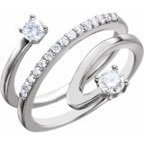 14K White 1/3 CTW Diamond Freeform Ring photo