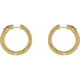 14K Yellow 1/2 CTW Diamond Sculptural Hoop Earrings with Vault Lock photo 2
