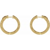 14K Yellow 1/2 CTW Diamond Sculptural Hoop Earrings with Vault Lock photo 2