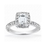 14k White Gold Diamond Semi-Mount Halo Engagement Ring photo
