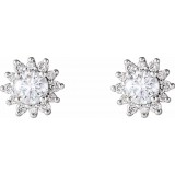 14K White 1/2 CTW Diamond Halo-Style Earrings photo 2