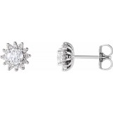 14K White 1/2 CTW Diamond Halo-Style Earrings photo