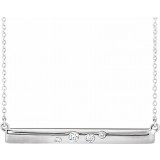 14K White 1/10 CTW Diamond Bar 16-18 Necklace photo
