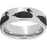 Serinium Domed Band with Duck Laser Engraving photo