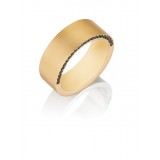 Henri Daussi 8mm Men's Wedding Band MB10-3 18k Gold Yellow 0.40 Ctw. photo 2