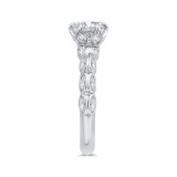 Shah Luxury 14K White Gold Bezel Set Double Row Round Diamond Engagement Ring (Semi-Mount) photo 3