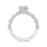 Shah Luxury 14K White Gold Bezel Set Double Row Round Diamond Engagement Ring (Semi-Mount) photo 4