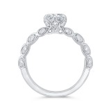 Shah Luxury 14K White Gold Bezel Set Double Row Round Diamond Engagement Ring (Semi-Mount) photo 4