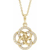 14K Yellow 1/8 CTW Diamond Five-Fold Celtic Necklace photo