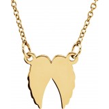 14K Yellow Tiny Poshu00ae Angel Wings 16-18 Necklace photo 3