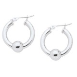 Sterling Silver Single Bead earrings photo