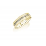 Henri Daussi 6mm Men's Wedding Band MB133 14k Gold Yellow 0.31 Ctw. photo 2
