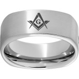 Serinium Square Band with Satin Finish and Masonic Laser Engraving photo