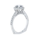 Shah Luxury 14K White Gold Princess Diamond Halo Engagement Ring (Semi-Mount) photo 2