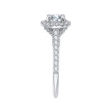 Shah Luxury 14K White Gold Princess Diamond Halo Engagement Ring (Semi-Mount) photo 3