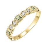 Gems One 14Kt Yellow Gold Diamond (1/10Ctw) & Peridot (1/6 Ctw) Ring photo