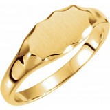 14K Yellow 11.2x6.7 mm Oval Signet Ring photo