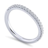 Gabriel & Co. 14k White Gold Contemporary Curved Wedding Band photo 3