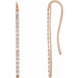 14K Rose 1/3 CTW Diamond Bar Earrings photo