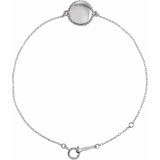 14K White Beaded 6.5-7.5 Bracelet photo
