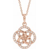 14K Rose 1/8 CTW Diamond Five-Fold Celtic Necklace photo