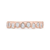 Shah Luxury 14K Rose Gold Round Cut Diamond Wedding Band photo