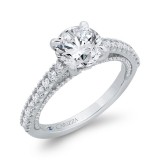 Shah Luxury 14K White Gold Round Cut Diamond Solitaire Plus Engagement Ring (Semi-Mount) photo 2