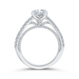 Shah Luxury 14K White Gold Round Cut Diamond Solitaire Plus Engagement Ring (Semi-Mount) photo 4