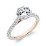 Shah Luxury 14K Two-Tone Gold Round Diamond Engagement Ring (Semi-Mount) photo 2