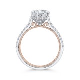 Shah Luxury 14K Two-Tone Gold Round Diamond Engagement Ring (Semi-Mount) photo 4