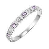 Gems One 14Kt White Gold Diamond (1/10Ctw) & Syn Alexandrite (1/8 Ctw) Ring photo