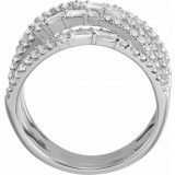 14K White 1 CTW Diamond Negative Space Ring photo 2