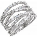 14K White 1 CTW Diamond Negative Space Ring photo