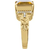 14K Yellow Citrine & 1/5 CTW Diamond Ring photo 3
