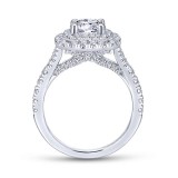 Gabriel & Co. 14k White Gold Entwined Double Halo Engagement Ring photo 2