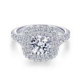 Gabriel & Co. 14k White Gold Entwined Double Halo Engagement Ring photo