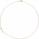 14K Yellow Off-Center Sideways Cross 16 Necklace photo 2