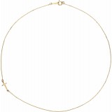 14K Yellow Off-Center Sideways Cross 16 Necklace photo 2