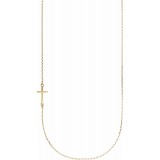 14K Yellow Off-Center Sideways Cross 16 Necklace photo