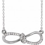 14K White 1/8 CTW Diamond Infinity-Inspired 18 Necklace photo