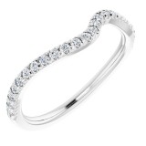 14K White 1/5 CTW Diamond French-Set Matching Band photo