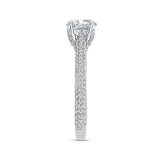 Shah Luxury 14K White Gold Round Cut Diamond Classic Engagement Ring (Semi-Mount) photo 3