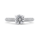 Shah Luxury 14K White Gold Round Cut Diamond Classic Engagement Ring (Semi-Mount) photo