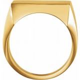 14K Yellow 18 mm Square Signet Ring photo 2