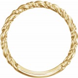 14K Yellow Stackable Rope Ring photo 2